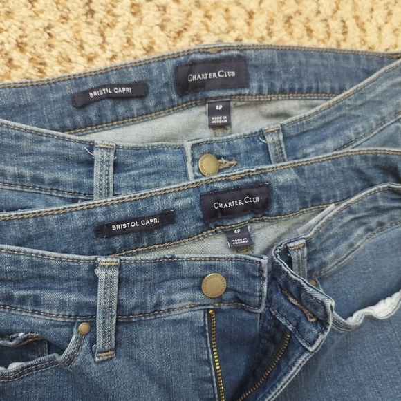 Charter Club Bristol Capri Jeans Blue Denim 4P Lot Of 2 Pants - Picture 8 of 11